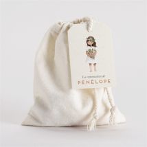 Pochon communion Petite fille personnalisable - 10 cm x 12 cm - Monfairepart