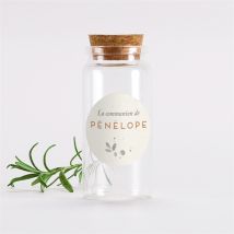 Mignonnette communion Petite fille sticker personnalisable - 3,7 cm x 8 cm - Monfairepart