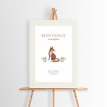 Panneau bienvenue Le Renard personnalisable - 29,7 x 42 cm - Monfairepart