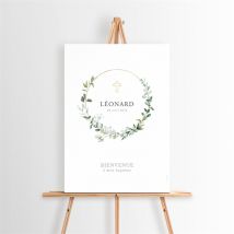 Panneau bienvenue L'eucalyptus personnalisable - 29,7 x 42 cm - Monfairepart