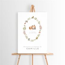 Panneau bienvenue Renardeau personnalisable - 29,7 x 42 cm - Monfairepart