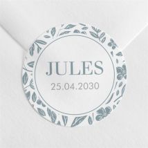 Sticker communion Transcendance personnalisable - Couleur Bleu - 4 cm - Monfairepart