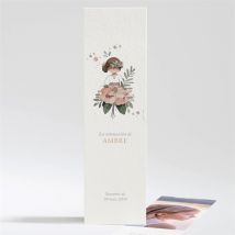 Signet communion Beauté au naturel personnalisable - Couleur Rose et Gris - 5,4 x 19,4 cm - Monfairepart