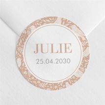 Sticker communion Beaux Symboles personnalisable - Couleur Rose - 4 cm - Monfairepart