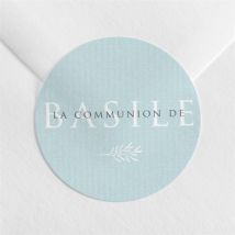 Sticker communion Ferveur personnalisable - Couleur Bleu - 4 cm - Monfairepart