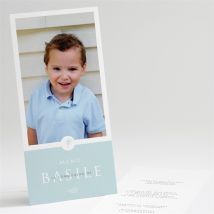 Menu communion Ferveur personnalisable - Couleur Bleu - 10 x 21 cm - Monfairepart