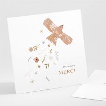 Remerciement communion Belle colombe personnalisable - Couleur Rose et Blanc - 9,5 x 9,5 cm - Monfairepart