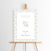 Panneau bienvenue Fleuri personnalisable - 29,7 x 42 cm - Monfairepart