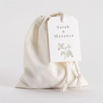 Pochon mariage Fleuri personnalisable - 10 cm x 12 cm - Monfairepart