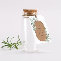 Mignonnette mariage Encapsulés étiquette personnalisable - 3,7 cm de diamètre et 8 cm de hauteur - Monfairepart