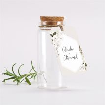 Mignonnette mariage Orchidées personnalisable - 3,7 cm de diamètre et 8 cm de hauteur - Monfairepart