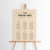 Plan de table mariage Billet d'avion personnalisable - 29,7 x 42 cm - Monfairepart