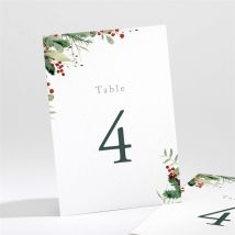 Numéro de table mariage Thème Noël personnalisable - 9,5 x 13,8 cm - Monfairepart