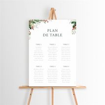 Plan de table mariage Thème Noël personnalisable - 29,7 x 42 cm - Monfairepart