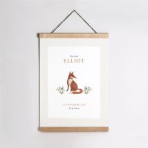 Affiche naissance Le conte du renard personnalisable - 29,7 x 42 cm - Monfairepart