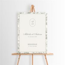 Panneau bienvenue Romance personnalisable - 29,7 x 42 cm - Monfairepart
