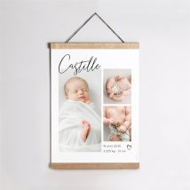 Affiche naissance Mon Pele mele photo personnalisable - 29,7 x 42 cm - Monfairepart