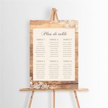 Plan de table mariage Boisé personnalisable - 29,7 x 42 cm - Monfairepart
