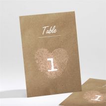 Numéro de table mariage Nos empreintes personnalisable - 9,5 x 13,8 cm - Monfairepart