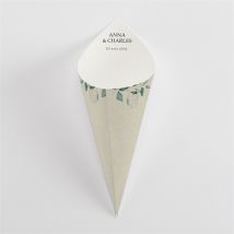 Cornet confettis mariage Intimité personnalisable - 14,3 cm x 14,3 cm - Monfairepart