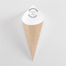 Cornet confettis mariage Avec programme personnalisable - 14,3 cm x 14,3 cm - Monfairepart