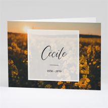 Carte de remerciement décès Eternel plié personnalisable - Couleur Blanc - 14,5 x 10,5 cm fermé - Monfairepart