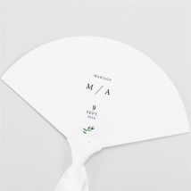 Eventail mariage A l'ombre de l'olivier personnalisable - 20 cm x 11,6 cm - Monfairepart