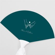 Eventail mariage Notre Union personnalisable - 20 cm x 11,6 cm - Monfairepart