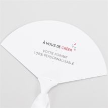 Eventail mariage Création vierge pliée personnalisable - 20 cm x 11,6 cm - Monfairepart