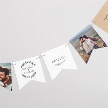 Guirlande mariage Avec programme personnalisable - 12 fanions recto-verso de 9,9 x 9,4 cm - Monfairepart