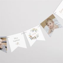 Guirlande baptême Jungle personnalisable - 12 fanions recto-verso de 9,9 x 9,4 cm - Monfairepart