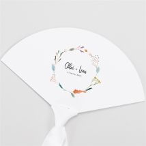 Eventail mariage Art Champêtre personnalisable - 20 cm x 11,6 cm - Monfairepart