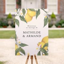 Panneau bienvenue Citron personnalisable - 29,7 x 42 cm - Monfairepart