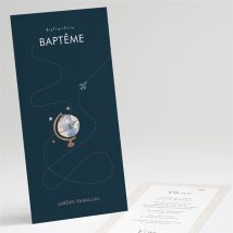 Menu baptême Mon Passeport Bapteme personnalisable - Couleur Bleu - 10 x 21 cm - Monfairepart
