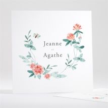 Faire-part naissance Printemps Jumeaux personnalisable - Couleur Rose/Bleu - 13,5 x 13,5 cm - Monfairepart