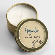 Bougie baptême Télégramme Baptême or personnalisable - 5 cm et 2,5 cm de hauteur - Monfairepart