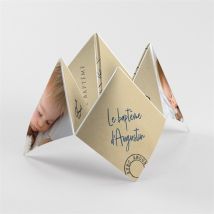 Faire-part de baptême Télégramme Baptême cocotte personnalisable - Couleur Marron/Kraft - 20,9 x 20,9 cm - Monfairepart