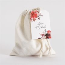 Pochon mariage Bordeaux personnalisable - 10 cm x 12 cm - Monfairepart