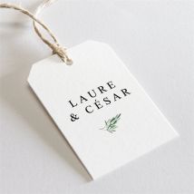Etiquette mariage Lavande personnalisable - Couleur Blanc - 4 x 6 cm - Monfairepart