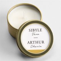 Bougie mariage Gatsby or personnalisable - 5 cm, 2,5 cm de hauteur - Monfairepart