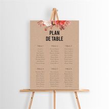 Plan de table mariage Floral personnalisable - 29,7 x 42 cm - Monfairepart