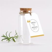 Mignonnette mariage Gatsby étiquette personnalisable - 3,7 cm de diamètre et 8 cm de hauteur - Monfairepart