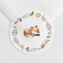 Sticker naissance Mon renardeau personnalisable - Couleur Rouge/Vert, Beige et Marron/Multicolore - 4 cm - Monfairepart