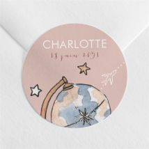 Sticker naissance Passeport fille personnalisable - Couleur Rose - 4 cm - Monfairepart