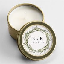 Bougie mariage Couronne d'hiver or personnalisable - 5 cm, 2,5 cm de hauteur - Monfairepart