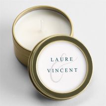 Bougie mariage Hivernal or personnalisable - 5 cm, 2,5 cm de hauteur - Monfairepart