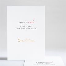 Faire-part mariage Création vierge dorure personnalisable - 14,5 x 21 cm - Monfairepart