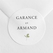 Sticker mariage Ronde fleurie personnalisable - Couleur Blanc - 4 cm - Monfairepart