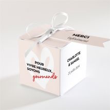 Boîte de dragées mariage Coeur personnalisable - Couleur Rouge/Rose - 4,5 cm - Monfairepart