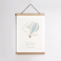 Affiche naissance Montgolfière personnalisable - 29,7 x 42 cm - Monfairepart